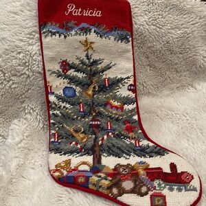 Holiday Stocking with Christmas Tree Design